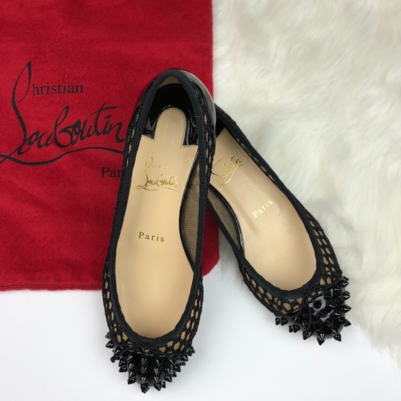 Christian Louboutin Shoes - Christian Louboutin Spike Toe Black Flats NWOT 6